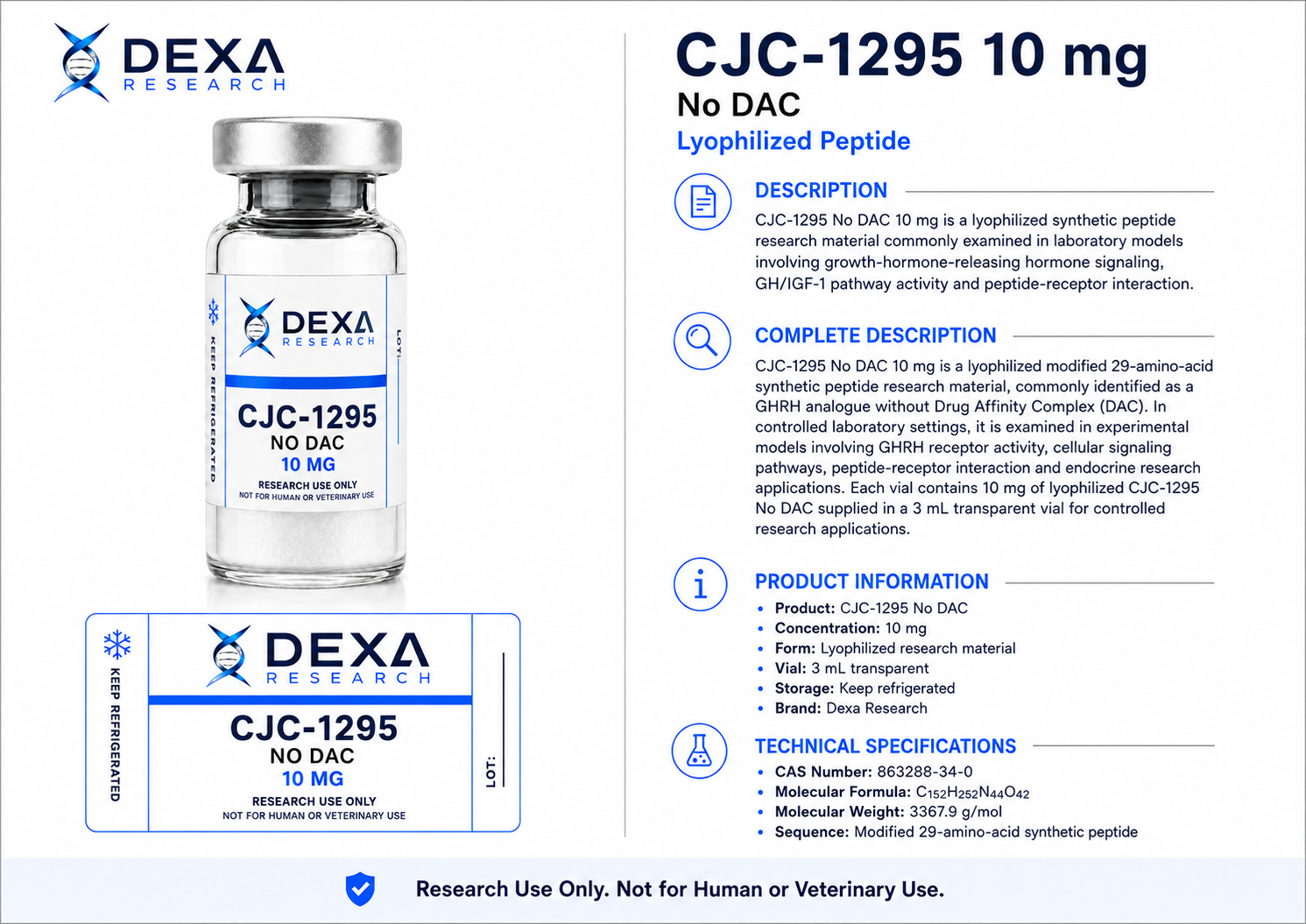 CJC-1295 No DAC 10 mg — Dexa Research — thumbnail 2