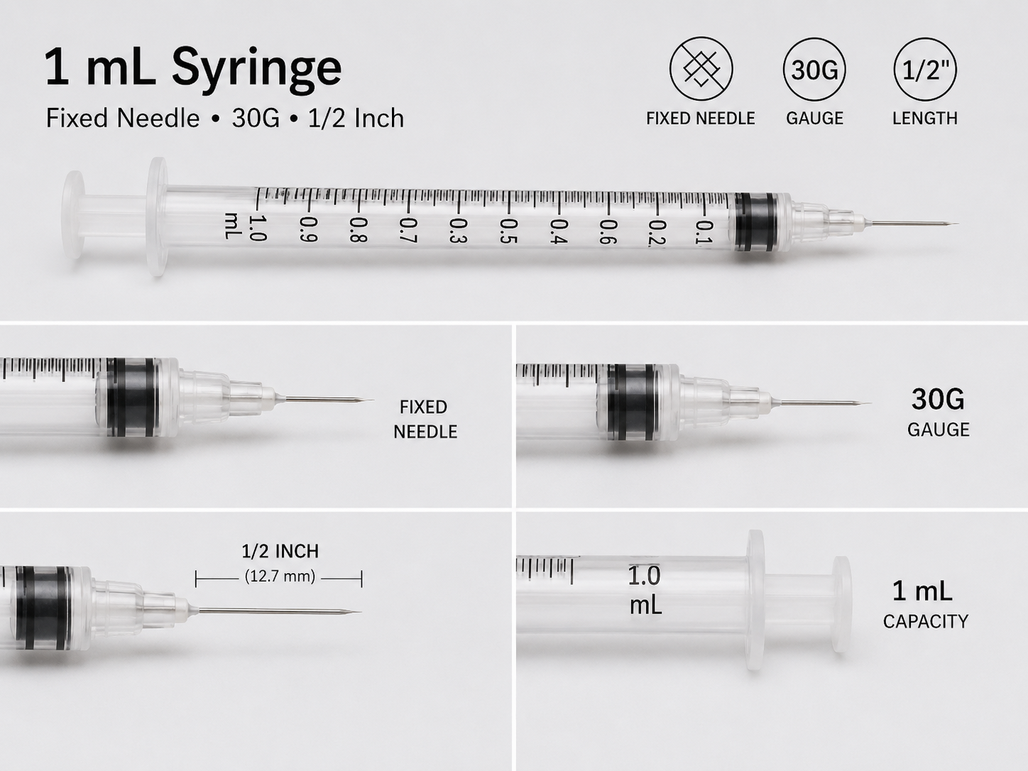 Syringe 1 mL – 30G × 1/2 — Dexa Research