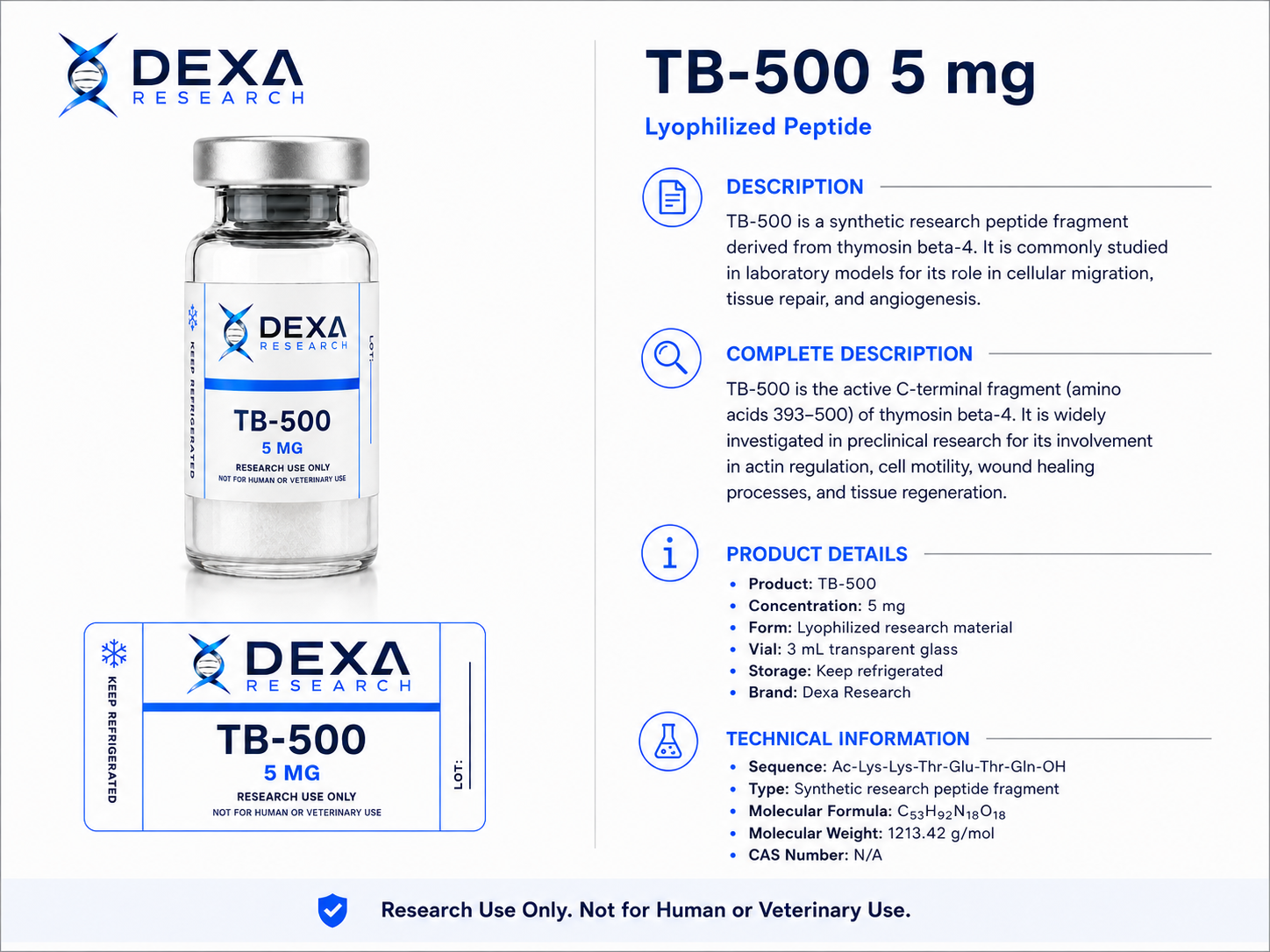 TB500 5 mg — Dexa Research — thumbnail 2