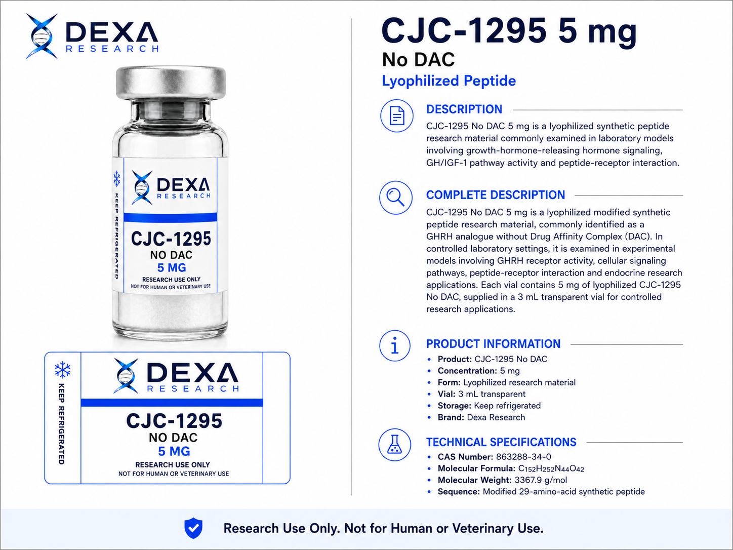 CJC-1295 No DAC 5 mg — Dexa Research — thumbnail 3